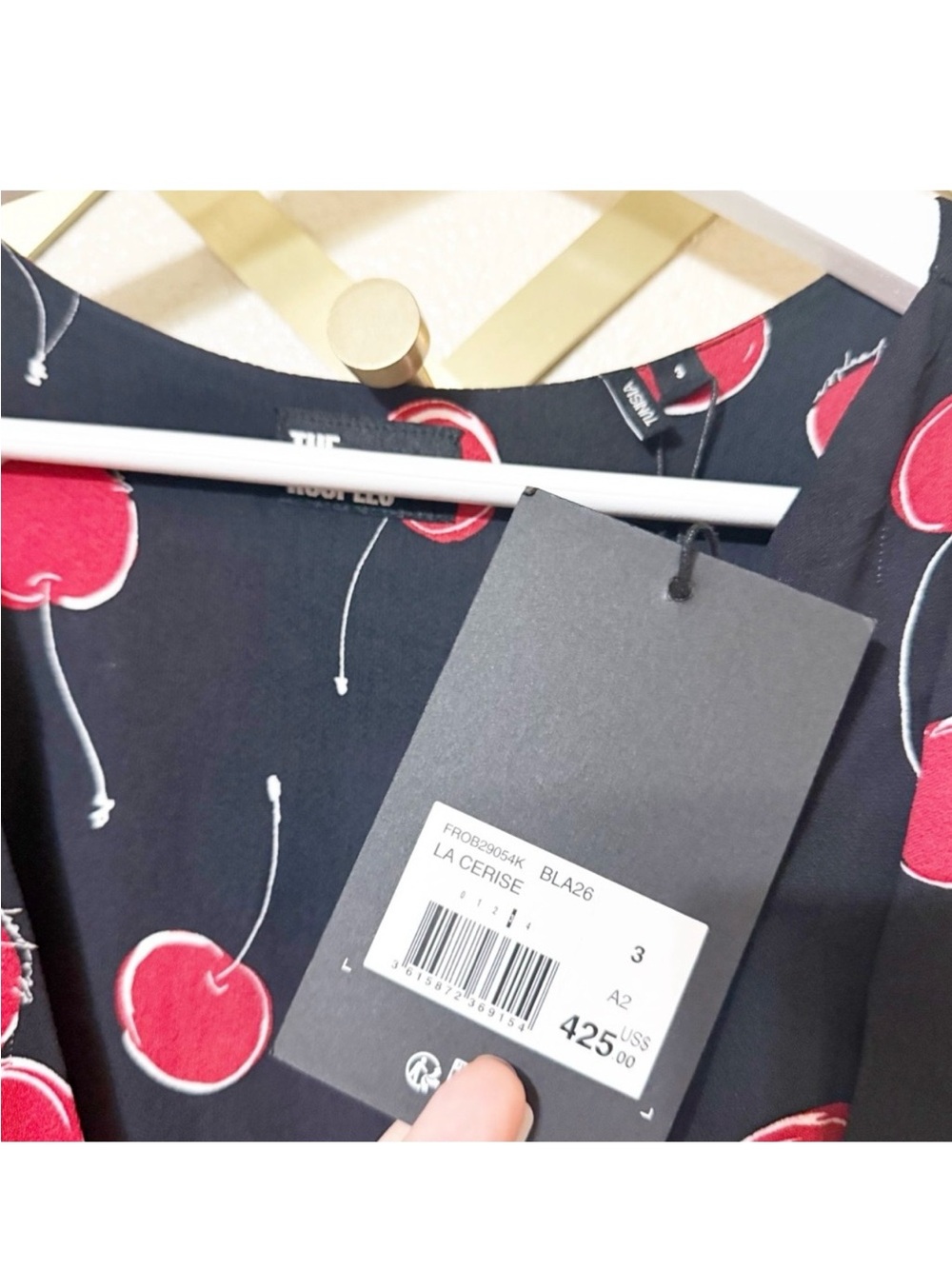 NWT The Kooples Cherry Logo Short Sleeve Button Front  Midi Dress size 3/US 8 - Picture 6 of 7